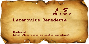 Lazarovits Benedetta névjegykártya